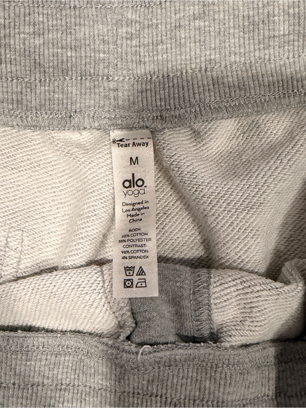 ALO Yoga Heather Gray Raw Hem Lounge Shorts - Size Medium - Picture 4 of 4